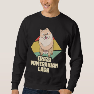 Crazy Pommern Dam Pygmy Pommanian Pom Pom Lång Ärmad Tröja