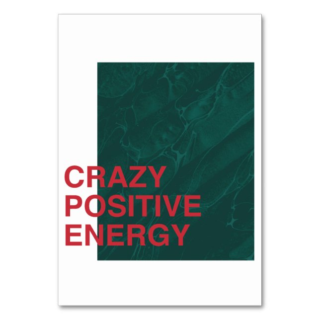 Crazy Positive Energy - djärv modern offertdesign Bordsnummer (Framsidan)