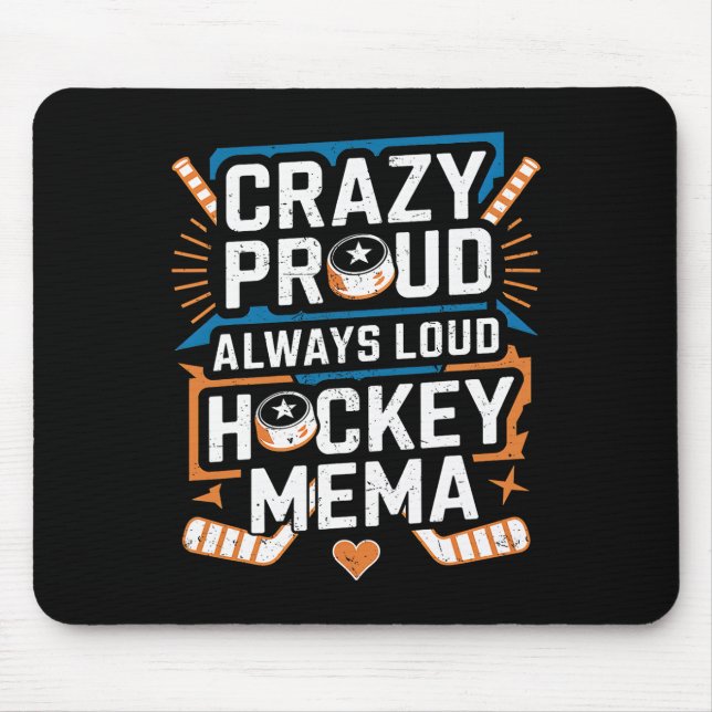 Crazy Proud Hockey Mema Of A Hockey Player Mema Gr Musmatta (Framsidan)