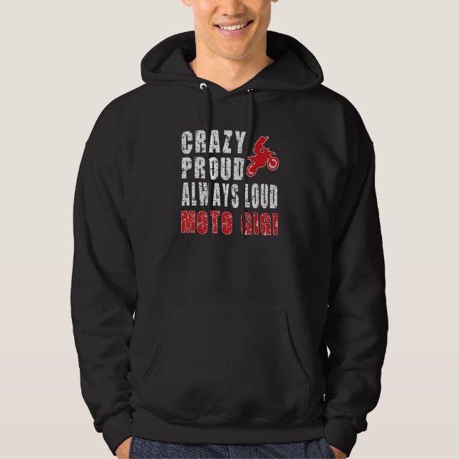 Crazy Proud Motocross Gigi Grandma Dirt Bike Gigi Hoodie (Framsida)