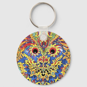 Crazy Psychedelic Cats Öga Louis Wain Nyckelring