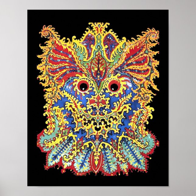 Crazy Psychedelic Cats Öga Louis Wain Poster (Framsidan)