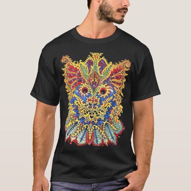 Crazy Psychedelic Cats Öga Louis Wain T Shirt (Framsida)