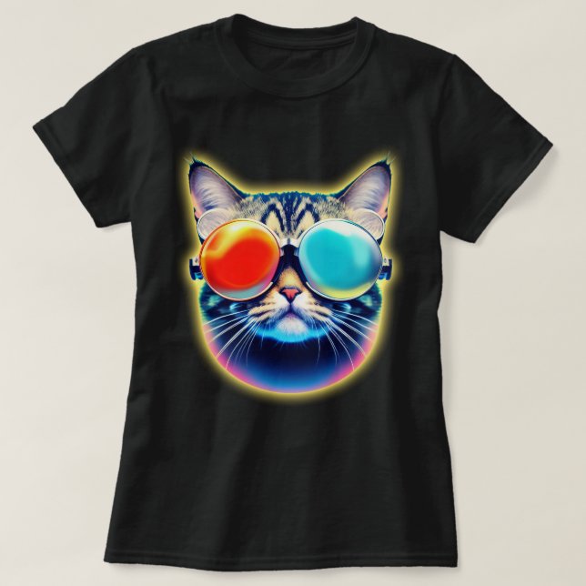Crazy Psychedelic Psychonaut Kattunge Logotyp Whit T Shirt (Design framsida)