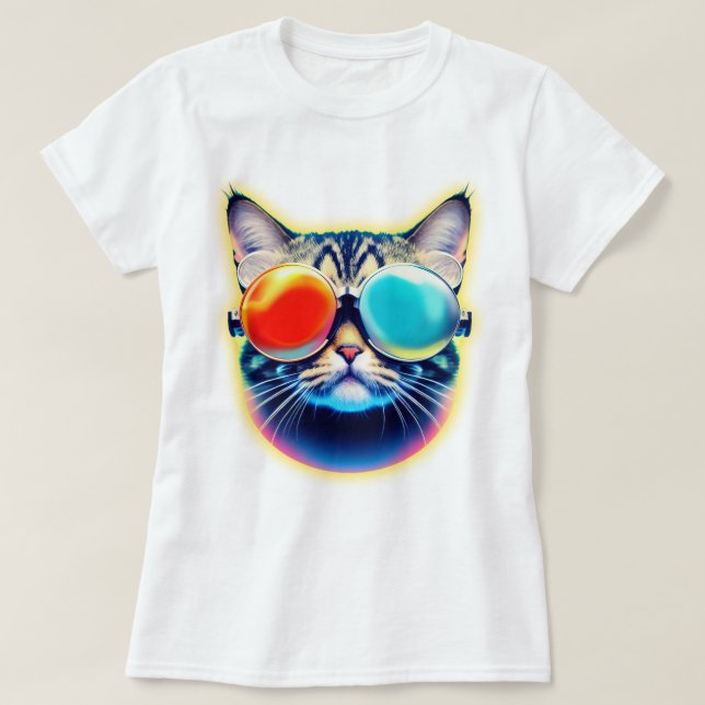 Crazy Psychedelic Psychonaut Kattunge Logotyp Whit T Shirt (Design framsida)