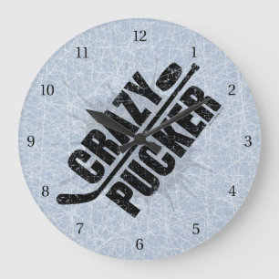 Crazy Pucker (Hockey) Stor Klocka