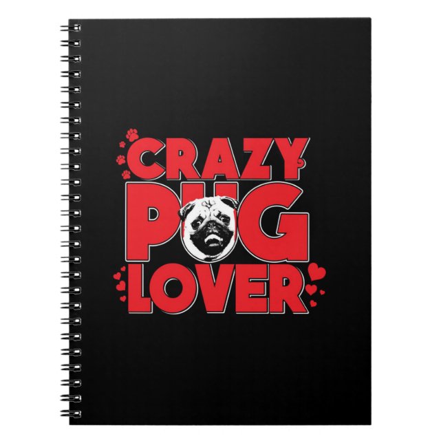 Crazy Pug Älskare Pug Owner Gift Anteckningsbok (Framsidan)