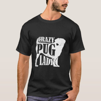 Crazy Pug Dam Hoodie Pet Hund Gifts Women Mamma Gr T Shirt