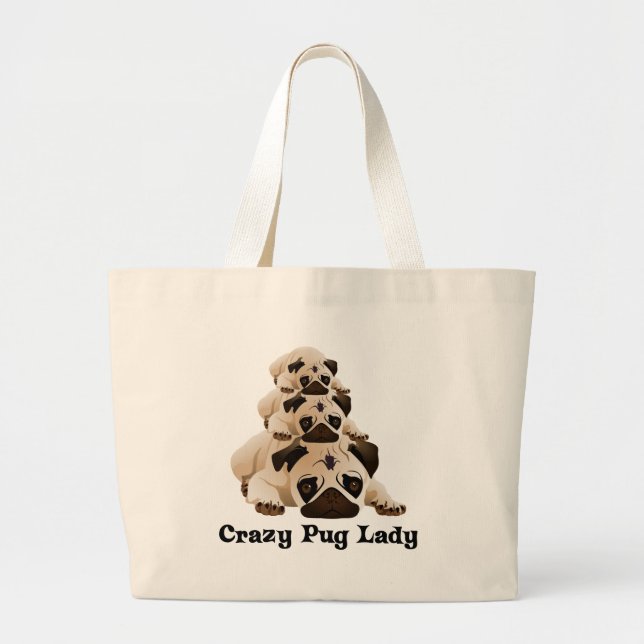 Crazy Pug Dam Jumbo Tygkasse (Framsidan)