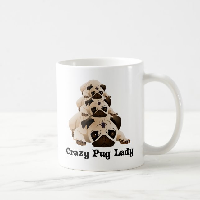 Crazy Pug Dam Kaffemugg (Höger)