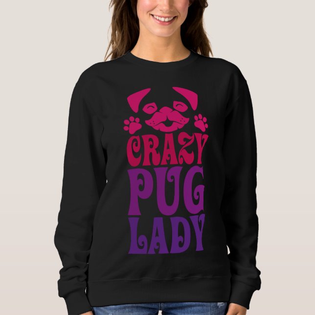 Crazy Pug Dam Rosa Classic T-Shirt 287 (Framsida)