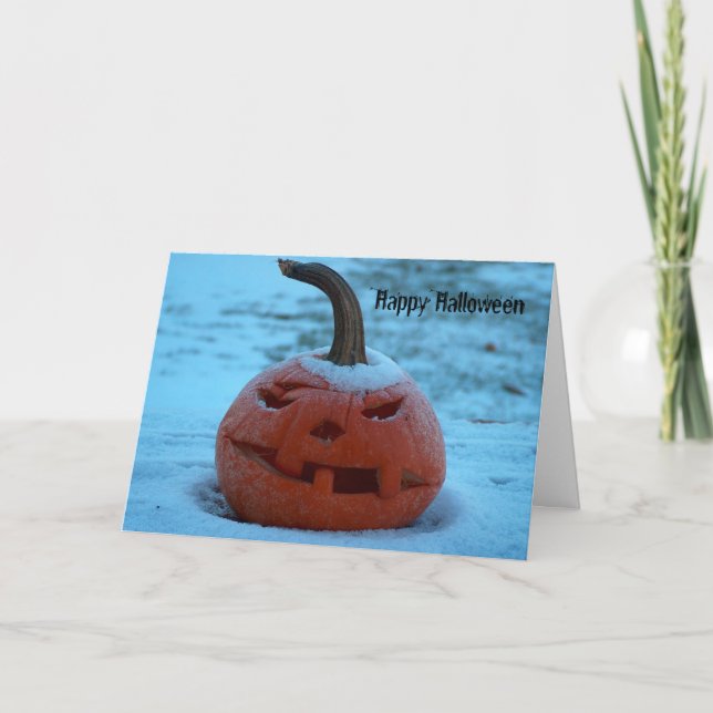 Crazy Pumpkin-hälsningskort Kort (Framsida)