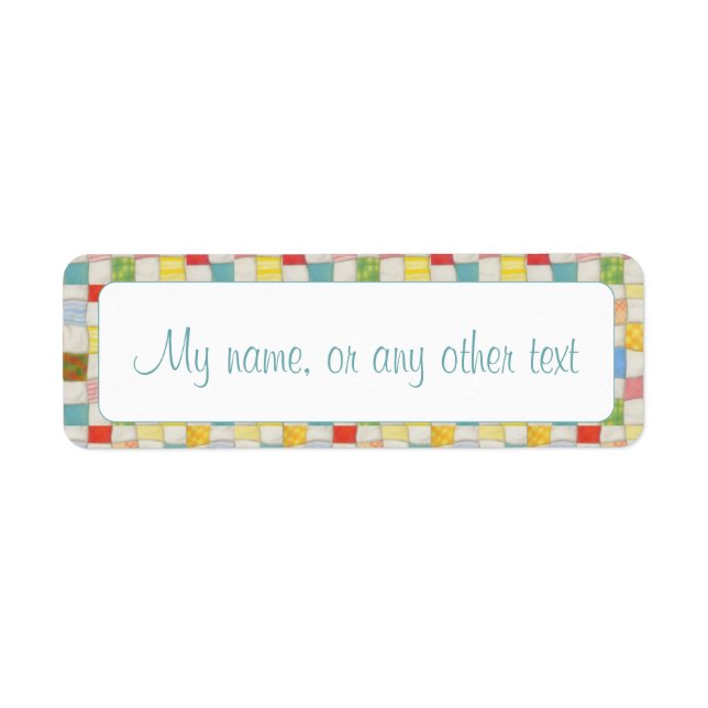 CRAZY QUILT 0,75" x 2,25"-etiketter Returadress Etikett (Framsidan)