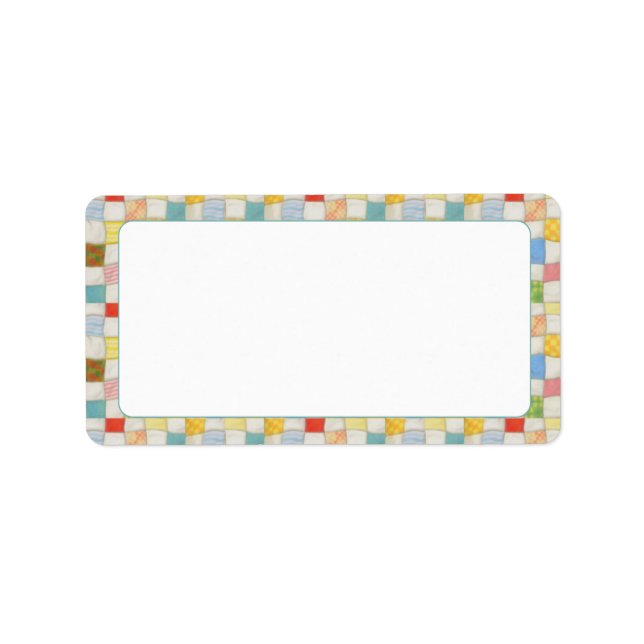 CRAZY QUILT 1,25" x 2,375"-etiketter Adressetikett (Framsidan)