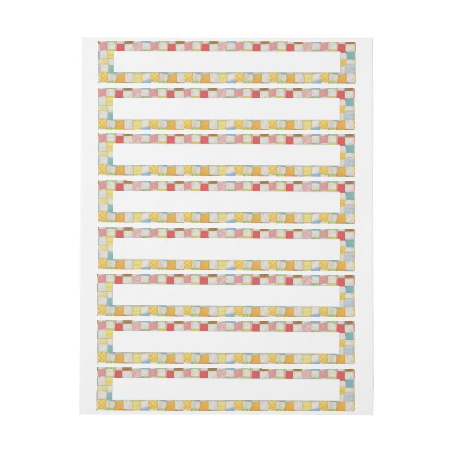 CRAZY QUILT 1" x 7,25" Wide Labels Etikettband (Ark)