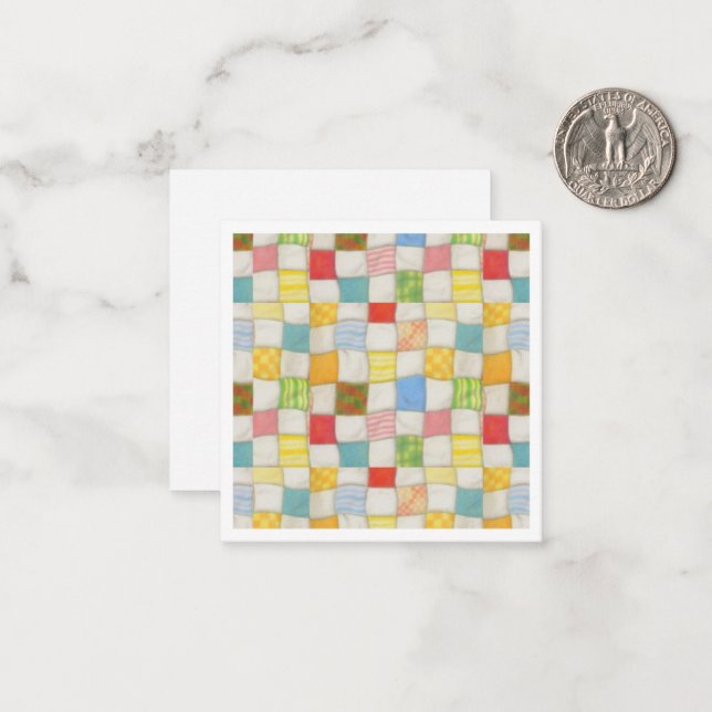 CRAZY QUILT 2,5x2,5 Toppigt Fyrkantigt Kort / Vitt (Fram/Back In Situ)
