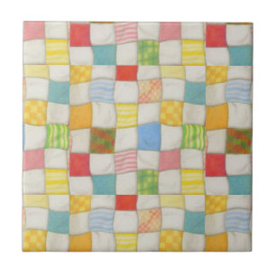CRAZY QUILT 4,25-tums keramiskt plattor i kvadrat Kakelplatta