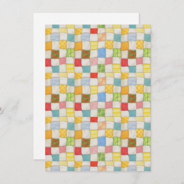 CRAZY QUILT 4.5x6.25-platta kort/Lodrät Kort (Fram/baksida)