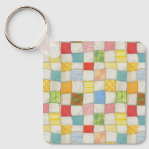 CRAZY QUILT Aluminium Fyrkantig Nyckelring