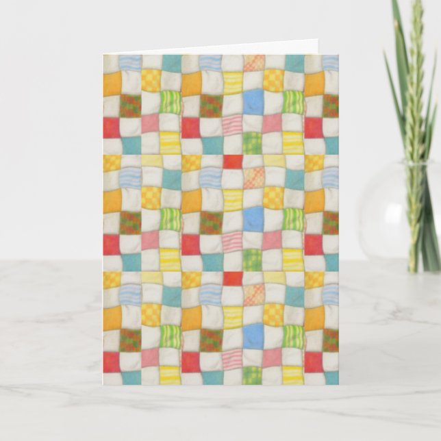 CRAZY QUILT Birthday Card Kort (Framsida)