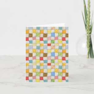 CRAZY QUILT Birthday Note Card Kort