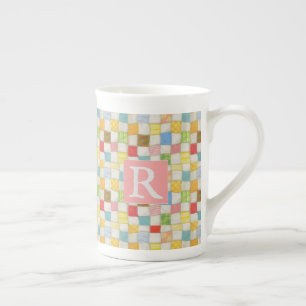CRAZY QUILT Bone China Mugg + Text / Rosa Benporslin Mugg