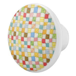 CRAZY QUILT Ceramic pull Knopp