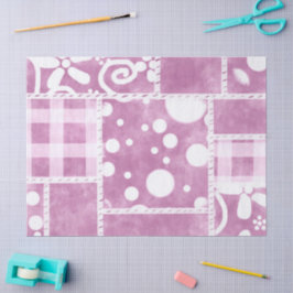 Crazy Quilt Dusty Rosa Blommönster Decoupage