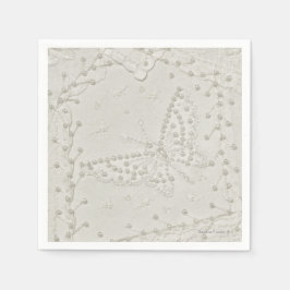 Crazy Quilt Embroized Design Napkins Pappersservett