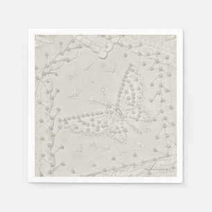 Crazy Quilt Embroized Design Napkins Pappersservett