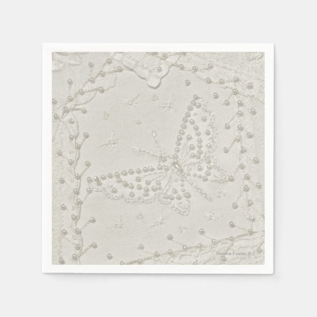 Crazy Quilt Embroized Design Napkins Pappersservett (Framsidan)