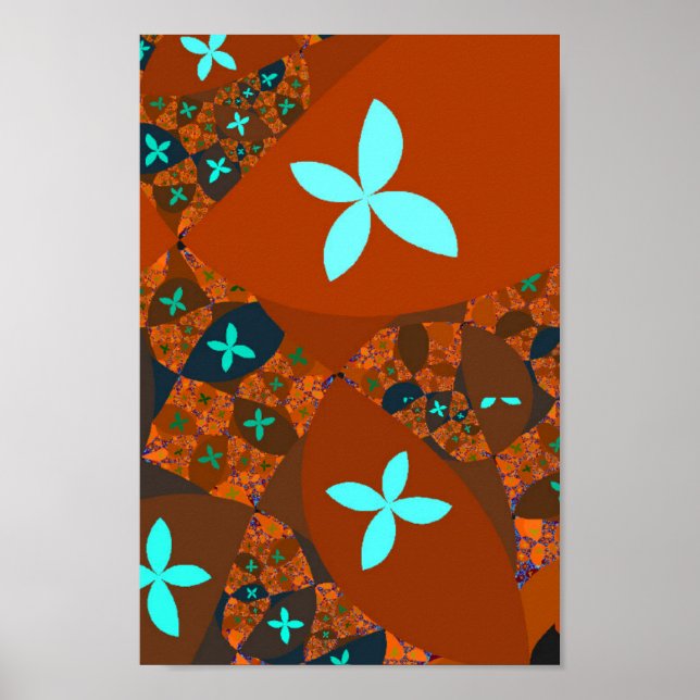 Crazy Quilt Fractal Abstrakt Poster (Framsidan)