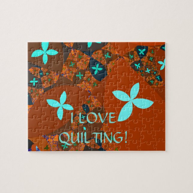 Crazy Quilt Fractal Abstrakt Pussel (Horisontell)