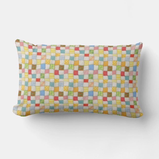 CRAZY QUILT Lumbar Pillow Lumbarkudde (Framsida)