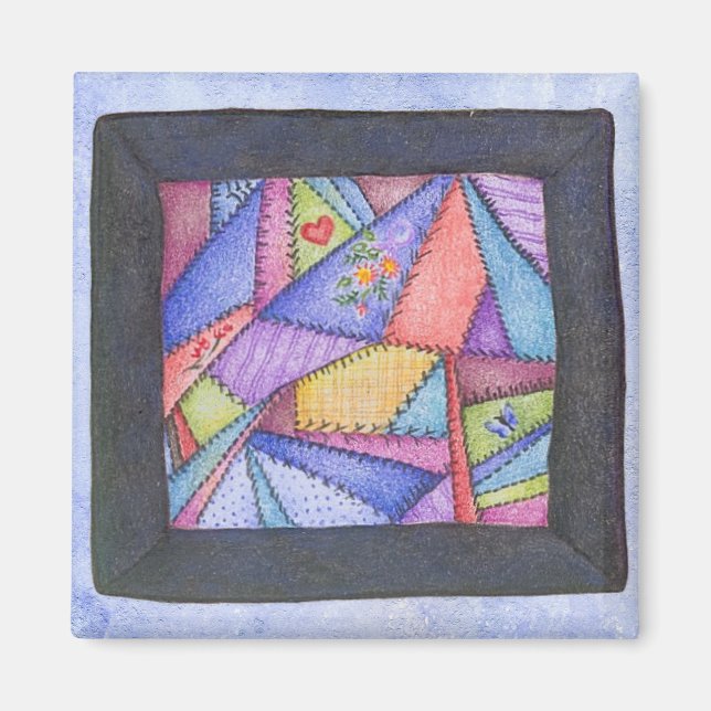 Crazy Quilt Original Artwork Magnet (Framsidan)