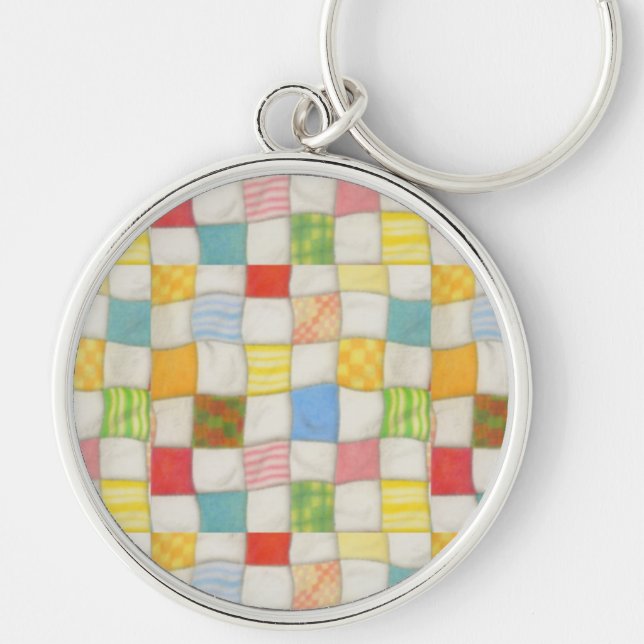 CRAZY QUILT Premium Rund Nyckelring (Framsidan)