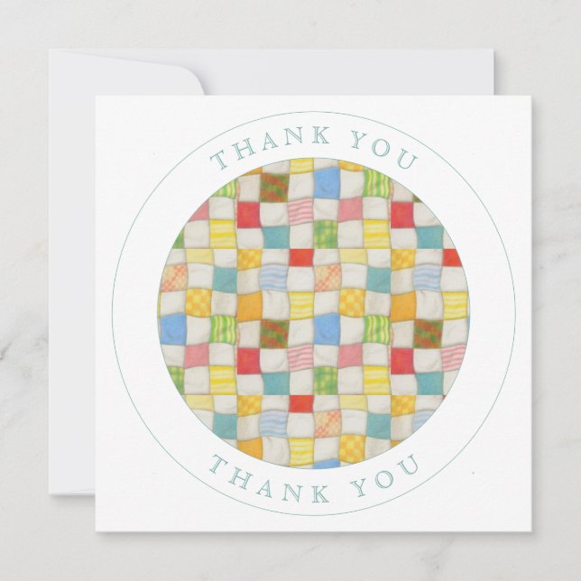 CRAZY QUILT Square - enkelt tack, ditt kort (Framsida)