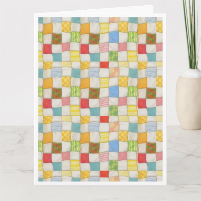 CRAZY QUILT Stor Tack-kort / Vit Tack Kort (Framsida)
