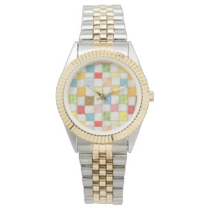 CRAZY QUILT Two-Tone Bracelet Watch Armbandsur