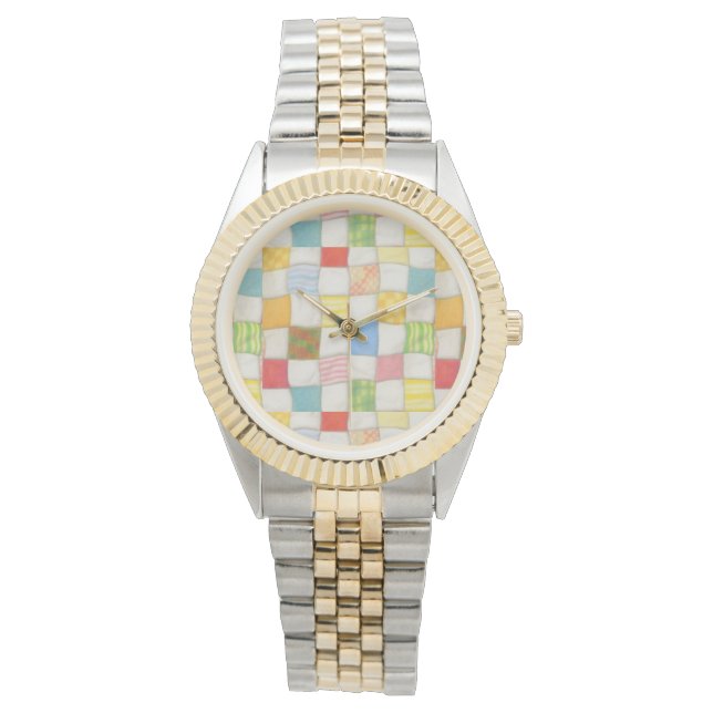 CRAZY QUILT Two-Tone Bracelet Watch Armbandsur (Framsida)