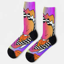 Crazy Quirky Ansikte Crew Socks