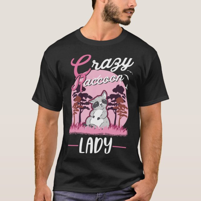 Crazy Raccoon dam Raccoon Girl T Shirt (Framsida)