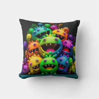 Crazy Rainbow Creatures 2 Sided Dekorativ kudde
