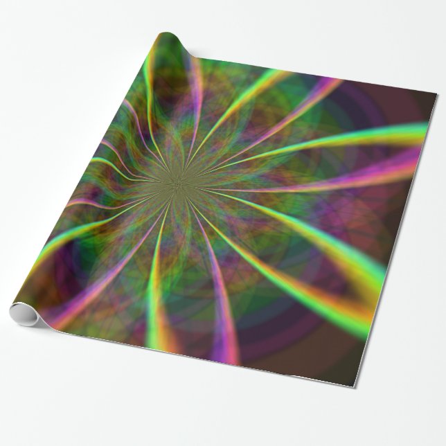 Crazy Rainbow Flower Presentpapper (Utrullad)