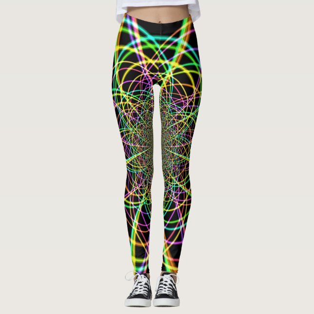 Crazy Rainbow Spiral Leggings (Framsida)