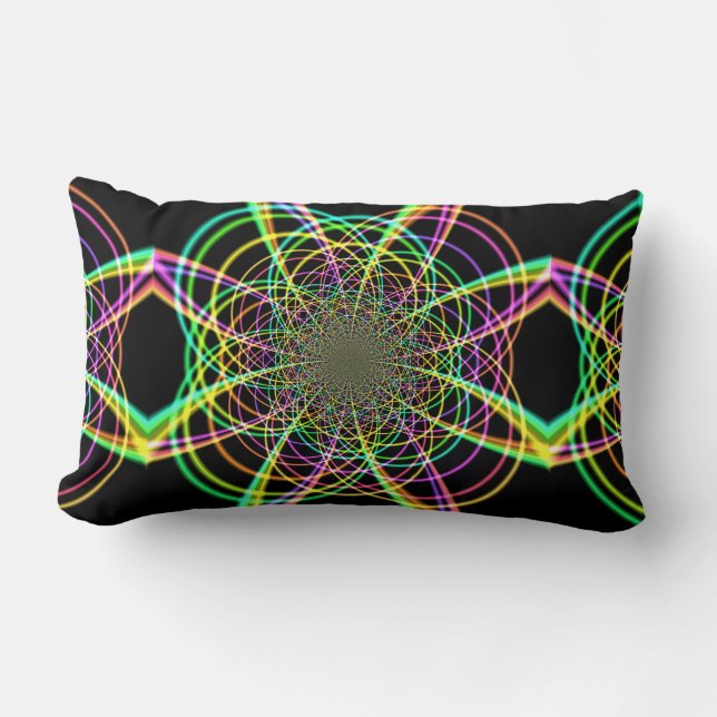 Crazy Rainbow Spiral Lumbarkudde (Framsida)