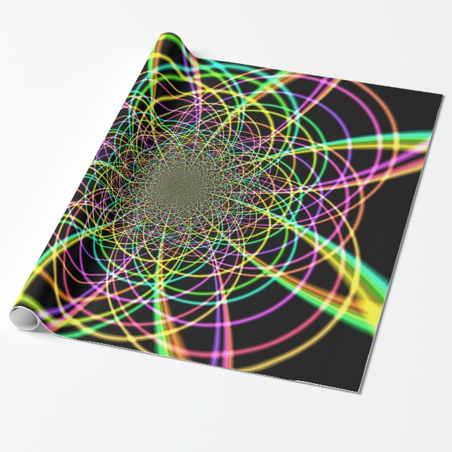 Crazy Rainbow Spiral Presentpapper (Utrullad)