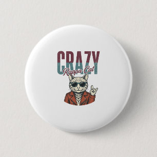 Crazy Rappa Cat Vintage Gravyr T-Shirt Design_1 Knapp
