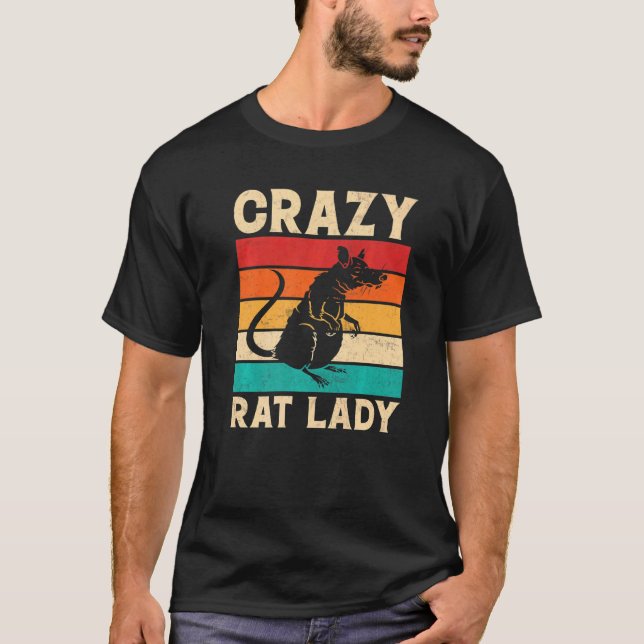 Crazy Råtta Dam Houserat Råtta T Shirt (Framsida)