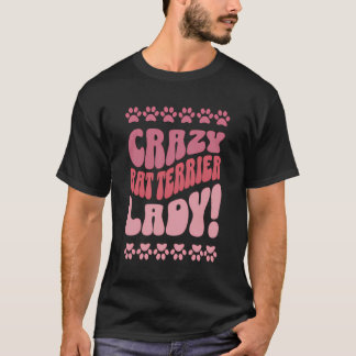 Crazy Råtta Terrier Dam Backprint T Shirt
